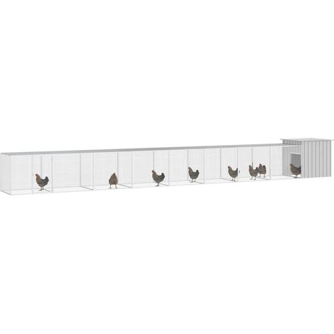 Maison Exclusive - Gabbia per Polli Grigia 900x91x100 cm Acciaio Zincato
