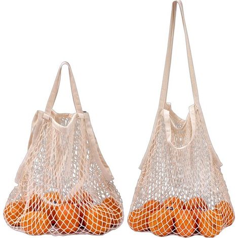 Dailygoods，Bolsa de compras reutilizable de 42x38cm，Bolsa de malla de algodón，Bolsa de compras ligera，Capacidad de carga de 10 kg