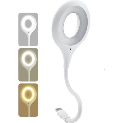Lampada da tavolo LED intelligente USB con 3 colori dimmerabili e controllo vocale, testa girevole a 360°, luce soffusa anti-affaticamento, ideale per studiare e leggere [Classe energetica F] (1/4)