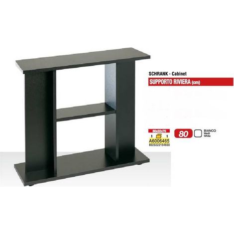 Amtra System 80 - Mobile Acquario in Legno di Colore Bianco, 80x32x70 cm - Supporto Robusto in Stile Classico ed Essenziale per Avere un Kit Accessori Acquario Completo - Made in Italy