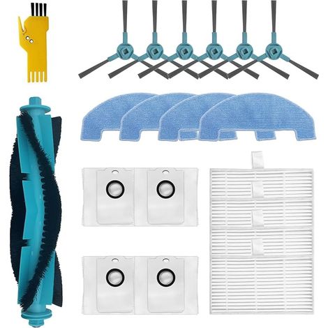 Kit d'accessoires pour Conga 2499 Ultra Home Advanced Conga 2499 Ultra X-Treme Robot Aspirateur 19 Packs 1 Brosse principale, 4 Filtres, 6 Brosses latérales, 4 Serpillières, 4 Sacs (1/5)