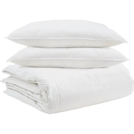 Ensemble de Duvet avec oreiller 3 pcs Blanc Plume de canard (1/5)