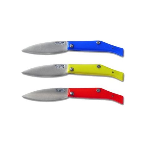 Couteau de poche commun Pallares 7 cm en acier inoxydable en 3 couleurs assorties