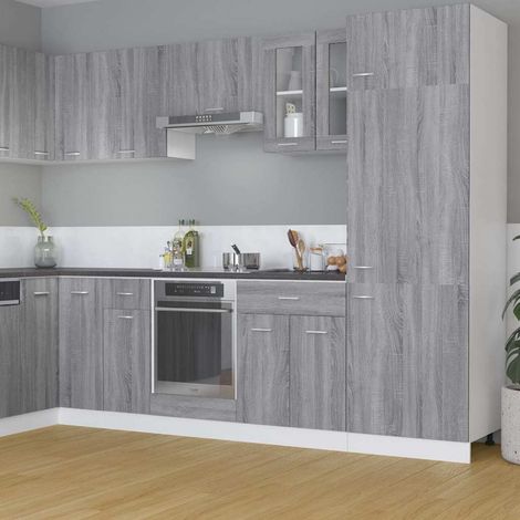 vidaXL Vitrina colgante "Lyon" gris Sonoma 60x31x60 cm madera de ingeniería (1/5)