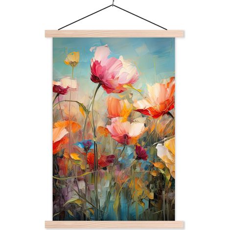 AFFICHE AVEC CADRE MAGNÉTIQUE Fleurs - Aquarelle - Art - Botanique - Nature 40x60 (1/3)