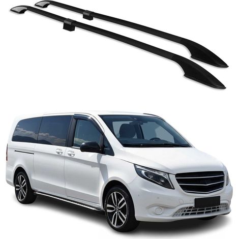 Barres de Toit longitudinales pour Mercedes Vito W639 W447 2003-2026 L3 Alu Noir