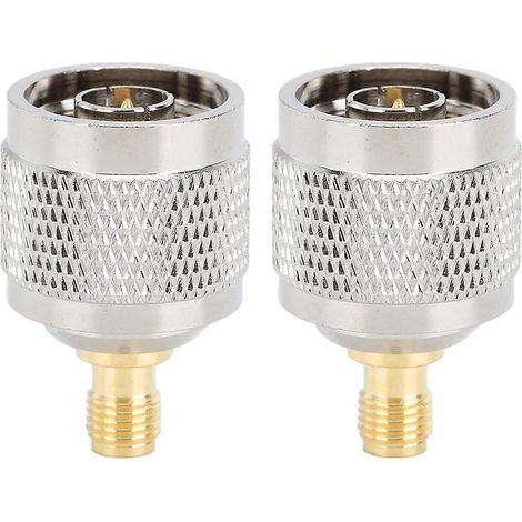Un adaptateur de connecteur coaxial en cuivre nickelé de type N mâle vers SMA femelle, 50 ohms, adapté aux antennes, radios et réseaux locaux sans fil WiFi. (1/3)