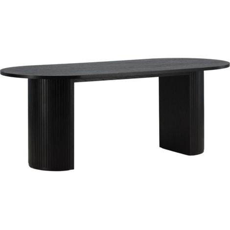 Table à Manger Ovale "Bianca" 200cm Noir (1/5)