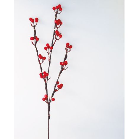Rama decorativa LED de bayas rojas 0,75M Luz cálida (1/5)