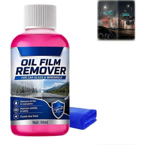 1 pièceNettoyant pour pare-brise 50 ml, détachant pour film oléophobe, sans traces, pour vitres automobiles et taches d'eau (1/5)