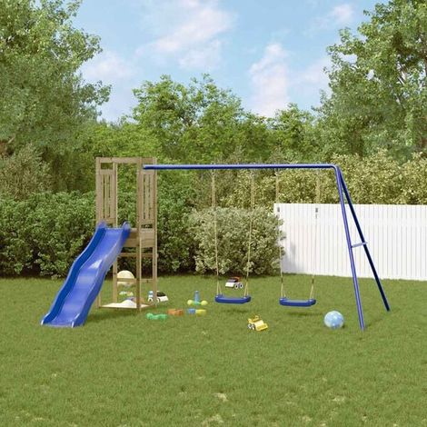 Aire de jeux extérieure : Aire de jeux d'extérieur bois massif de douglas jeu extérieur enfant, aire de jeu jardin, balançoire enfant , pour jardin, usage domestique , enfant 3-8 ans (1/5)
