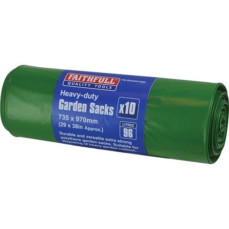 Faithfull Heavy-Duty Strong Garden Sacks (Roll 10) (1/3)