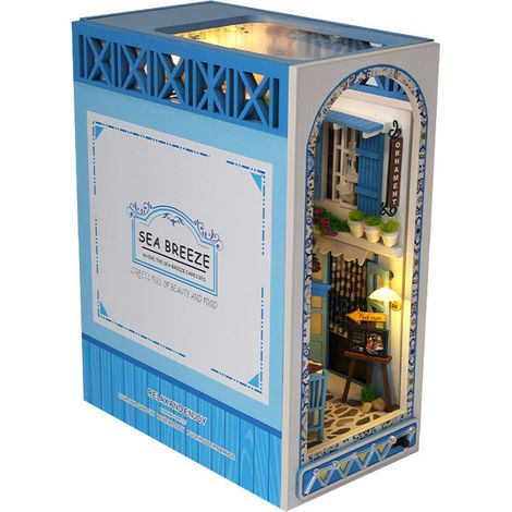 DIY Book Nook Kit 3D Holzpuzzle Livre de décoration avec lumière chaude