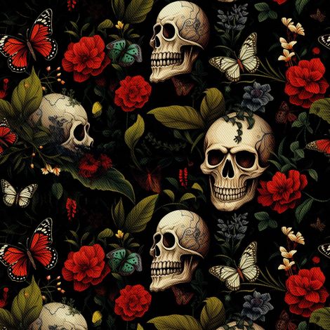 Tela decorativa para exteriores Oxford - Motivo de calavera I DX4027 (1/5)
