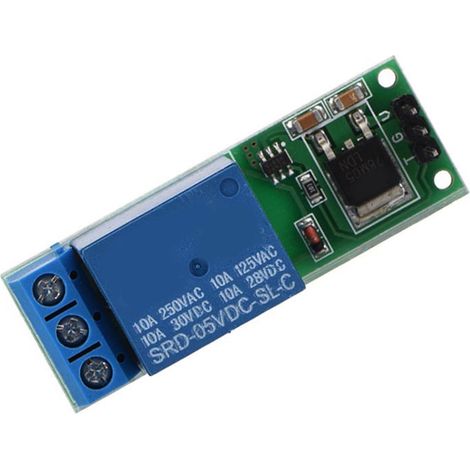 Module relais bistable à bascule 6-24 V avec verrouillage automatique et carte de déclenchement à impulsion basse. (1/5)