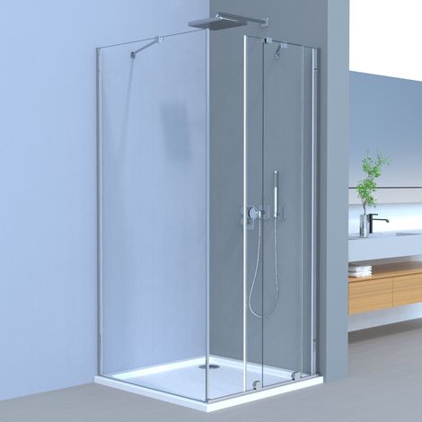 LEMMO Movable Duschkabine Schiebetür Seitenglas 90×80cm,6mm Nano ESG-Sicherheitsglas H 185cm (1/5)