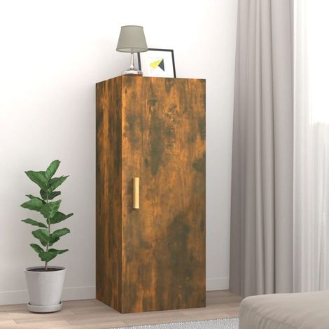 Wall Cabinet Smoked Oak 34.5x34x90 cm Engineered Wood vidaXL (1/5)