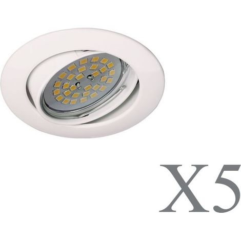 Pack 5 Basic redondo blanco orientable (1/5)
