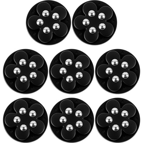 Meubelwielen, zware belasting, 150 kg, 8 stuks, platte 360° kogelwielen, zelfklevend met rem, 5 stalen kogels voor meubels/keukenapparaten (koffiezetapparaat), mini-lijmrollen, draagbaar (1/5)