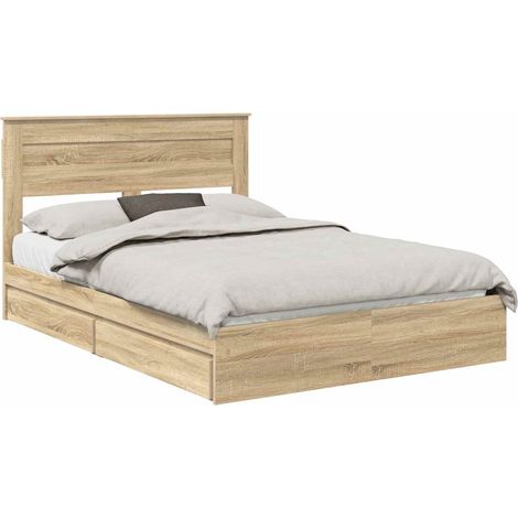 Letto con Contenitore con testiera Rovere Sonoma 160 x 200 cm vidaXL