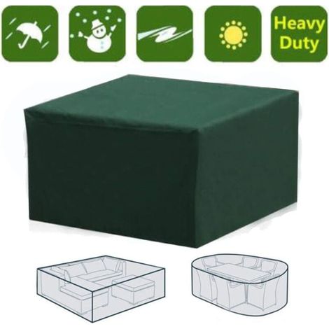 Couverture rectangulaire imperméable pour meubles de jardin avec protection UV pour table de patio, meubles de jardin, vert, 123 × 61 × 72cm-- (1/5)