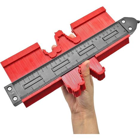 Gabarit de contour avec verrouillage, outil de mesure de profil de 25 cm (10 po) pour duplication et création de formes irrégulières : coins, carrelage, stratifié, travail du bois, tubes d'emballage, (1/5)