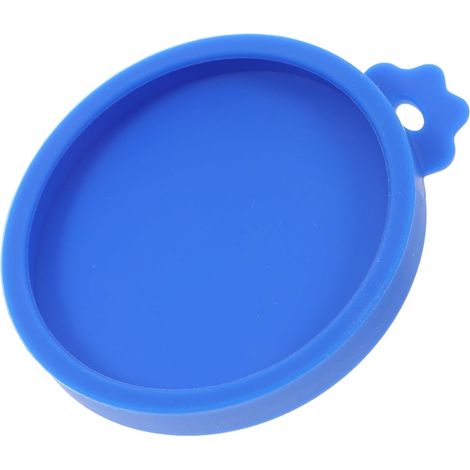 Couvercles réutilisables en silicone à large ouverture pour boîtes et bocaux, bleus, de qualité alimentaire, pour la conservation des boissons gazeuses et des aliments pour chats (1/5)