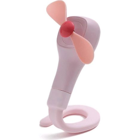 Mini ventilateur rechargeable USB à pince (rose) (1/5)