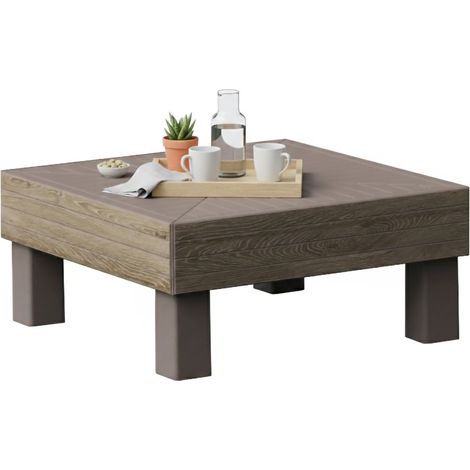 Tavolino da Esterno Ionia, 4 Posti, 65x65x29h cm Marrone Noce