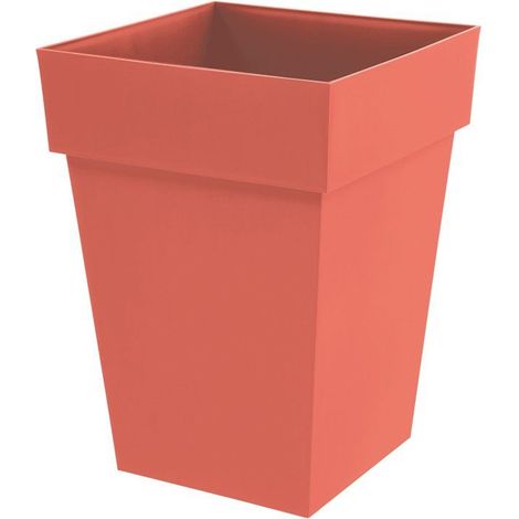 Pot de fleur Toscane 39x39x53cm carré 51L - Orange Terre Battue - EDA