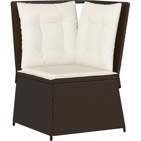 Maison Exclusive - Garten-Ecksofa mit Kissen Braun Poly Rattan
