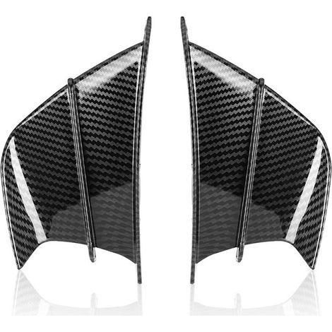 2pcs Ailes De Moto,Aile CaréNage Moto Kit Aile AéRodynamique Moto Aile CaréNage En Fiber Carbone Aileron D'Ailette Moto Pour Plupart Des Scooters Moto éLectriques Fibre Carbone Noire (1/5)