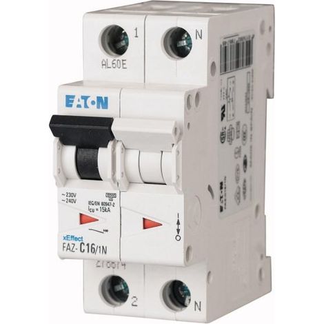 Disjoncteur modulaire 2.5A 1Np courbe C 000278663 EATON FAZ C2,5/1N