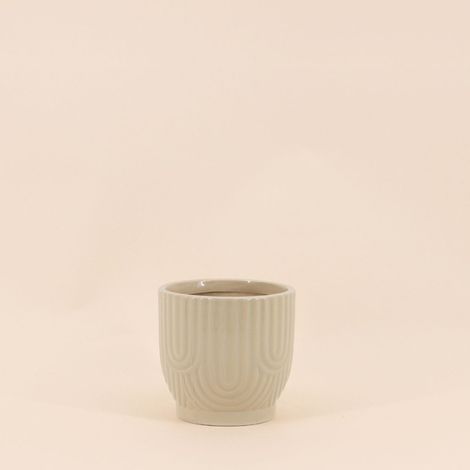 Cache-pot en céramique beige 13cm