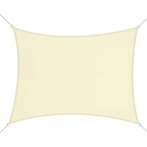 Voile d'ombrage rectangulaire, 3 x 4 m, auvent extérieur en polyester respirant anti-UV, blanc crème