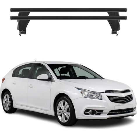 OMAC Dachträger Querträger Alu für Chevrolet Cruze 2009-2016 Schrägheck – Abschließbar – T-Nut – City-Crash-getestet – Max. 50 kg Schwarz (1/5)