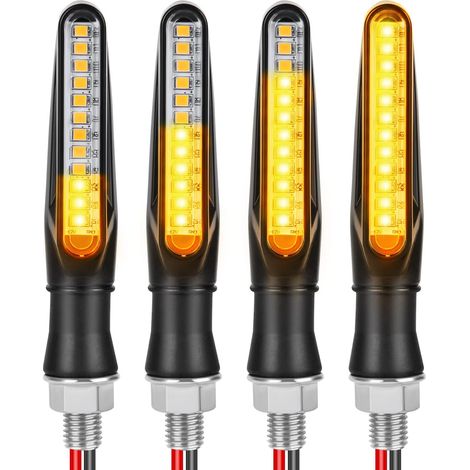 4er-Set Motorradblinker, dynamische Blinker, 12 V, 12 LEDs, universell wasserdicht für Roller, Quads, Cruiser und Offroad-Motorräder (1/5)