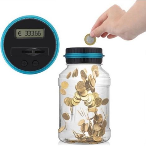 Tirelire Electronique - - Numérique - 1.5L - Compteur de Monnaie - Design Transparent (1/4)