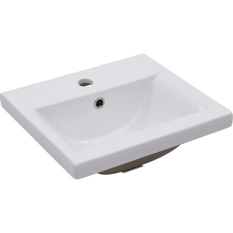 Lavabo de baño de cerámica empotrado de 42 cm blanco 020002642