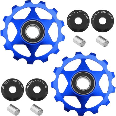 2pcs 13T Poulie de Dérailleur Roue Poulie de Roue Jockey Compatible avec 8 9 10 11 12 Vitesses Dérailleurs, Bleu (1/5)