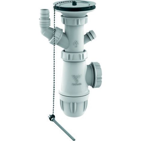 Kit complet pour évier 1 cuve sans trop plein incorporé Ø 60 mm inox NF - VALENTIN