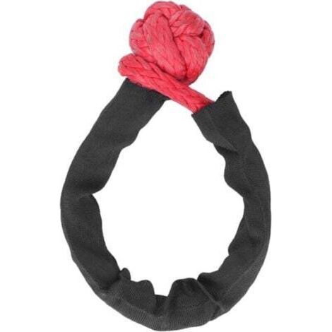 Manilles de Corde de Remorquage Souples, Force de Rupture de 41 000 Lb, Manille Souple Portable, Nœud Infini 20 Mm pour Véhicules Tout-terrain de Voiture (rouge). (1/4)
