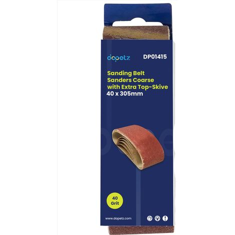 Dapetz ® Sanding Belts 40mm x 305mm Belt Sander 40 Grit Abrasive Aluminum Oxide for Grinding, Sharpening Derusting Wood, Paint, Metal, Plastics Bosch 5PCS (1/5)