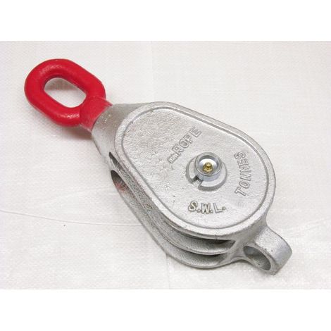 2.6 Ton 8 Red Head GMI Double Sheave Block With Swivel Eye Galvanised - 28MM Wire Rope Safety Liftin (1/2)
