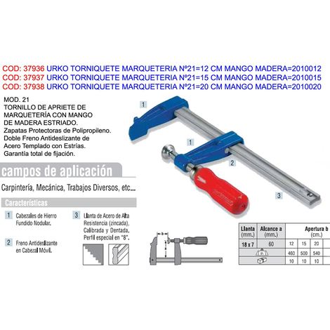TORNIQUETA MARQUETERIA 21-20CM M/MADERA - 575630