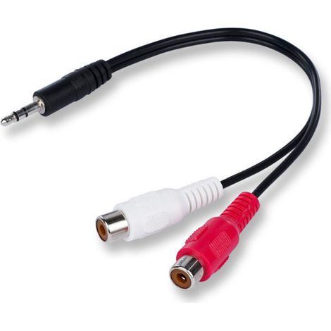 SABIR Câble Adaptateur Audio 3.5mm,20 PCS Prise Mâle vers Prise Femelle Cinch Stéréo, Noir, 0.2m Longueur de Câble (1/5)