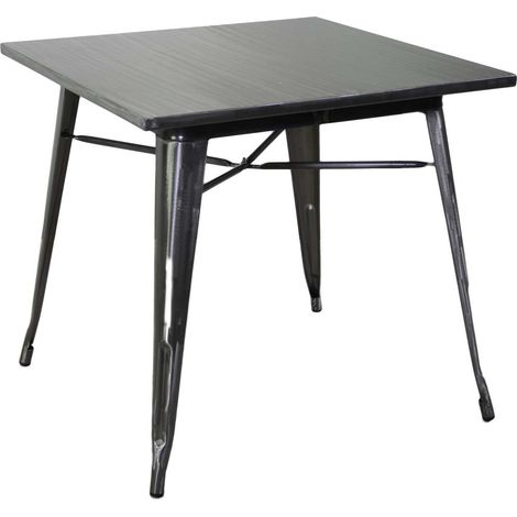 Tavolo New Bristol 80x80xh76 cm in Ferro Grigio Galvanizzato (1/3)