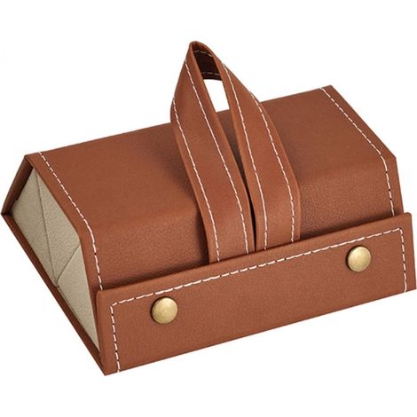 Étui pliable en cuir PU pour ranger lunettes, bijoux, montres et clés - Boîte de rangement portable à plusieurs compartiments (1/5)