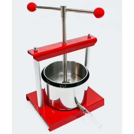 Presse Fruits ou Légumes Manuel en Acier Inoxydable Rouge - 6 Litres (1/5)