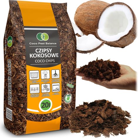 Biovita Kokoschips, effizientes Substrat für Pflanzen und Blumen, 20 l